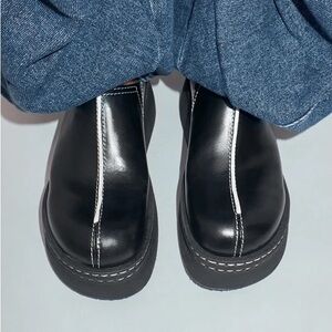 Miista Mego Black Mules (Clogs)
